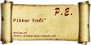 Pikker Ené névjegykártya